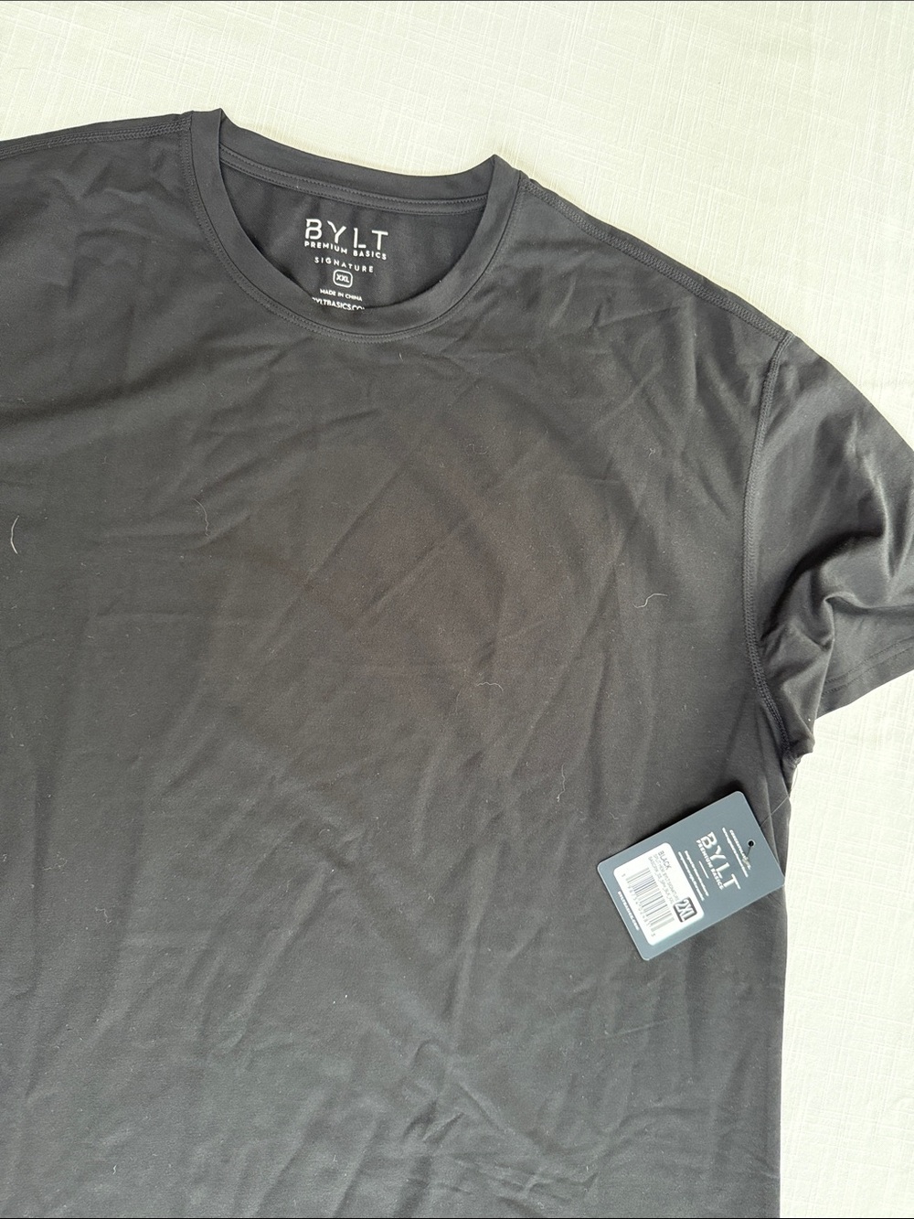 BYLT Men's Short-Sleeve Crew Neck T-Shirt in Black